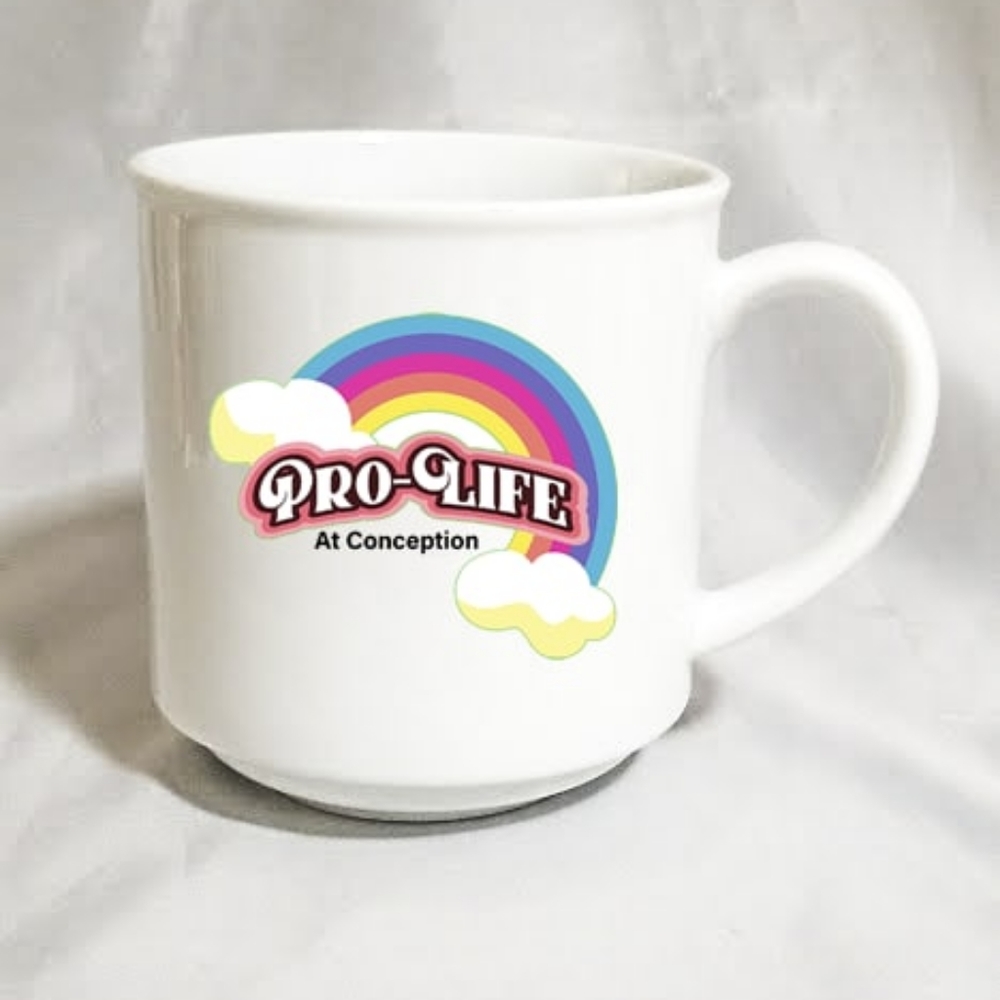 🌈 Rainbow Pro-Life at Conception Graphic Mug - Brand New 20oz BHG Better Homes